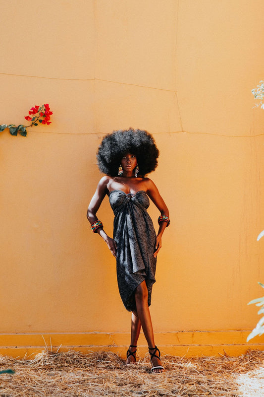 Black  & grey Echo voile ( soft natural cotton)