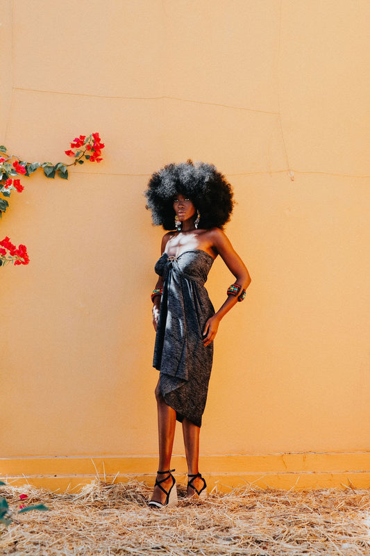 Black  & grey Echo voile ( soft natural cotton)