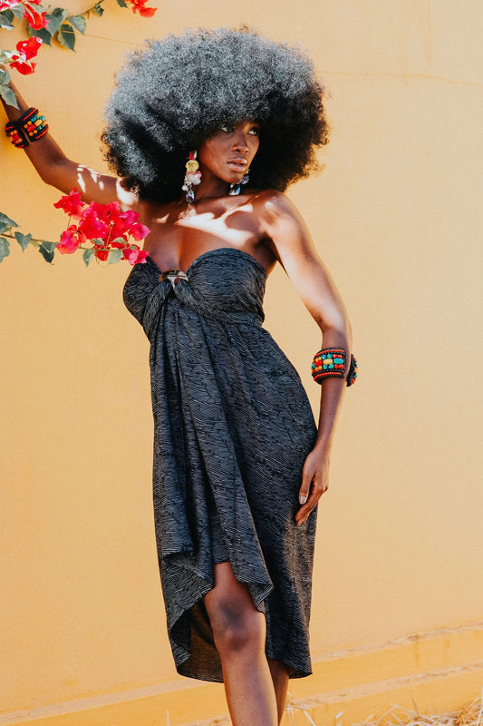 Black  & grey Echo voile ( soft natural cotton)