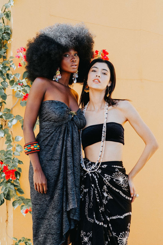 Black  & grey Echo voile ( soft natural cotton)