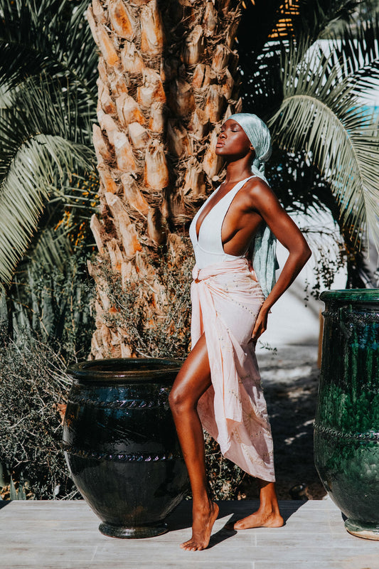 Pale pink sequin sarong