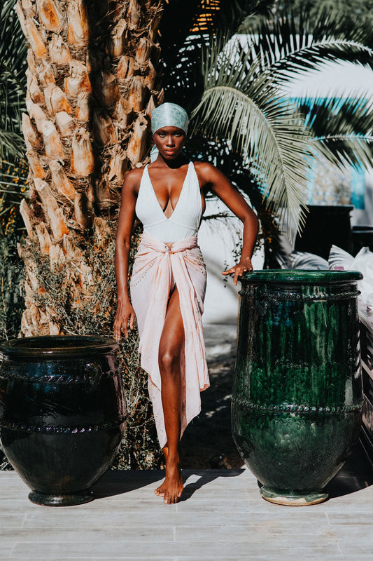 Pale pink sequin sarong