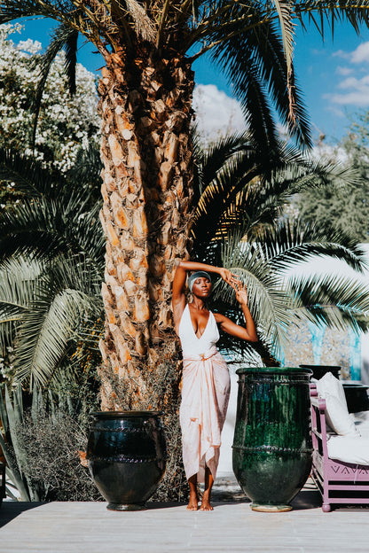 Pale pink sequin sarong