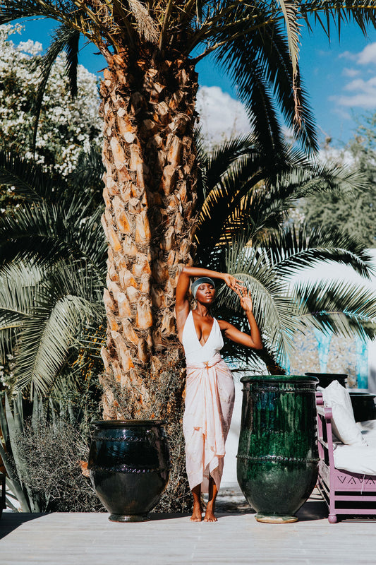 Pale pink sequin sarong
