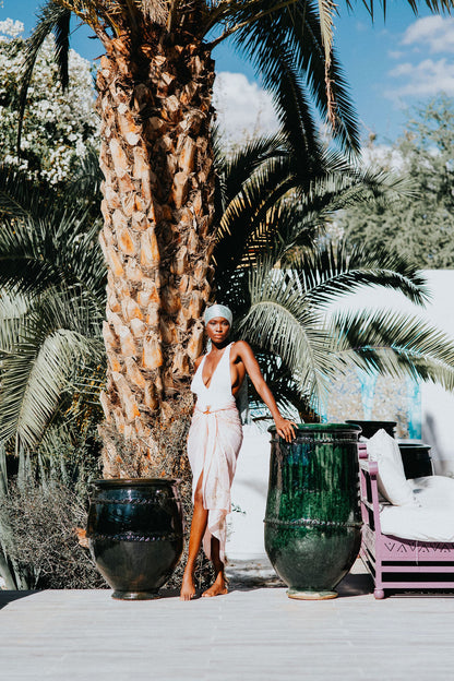Pale pink sequin sarong