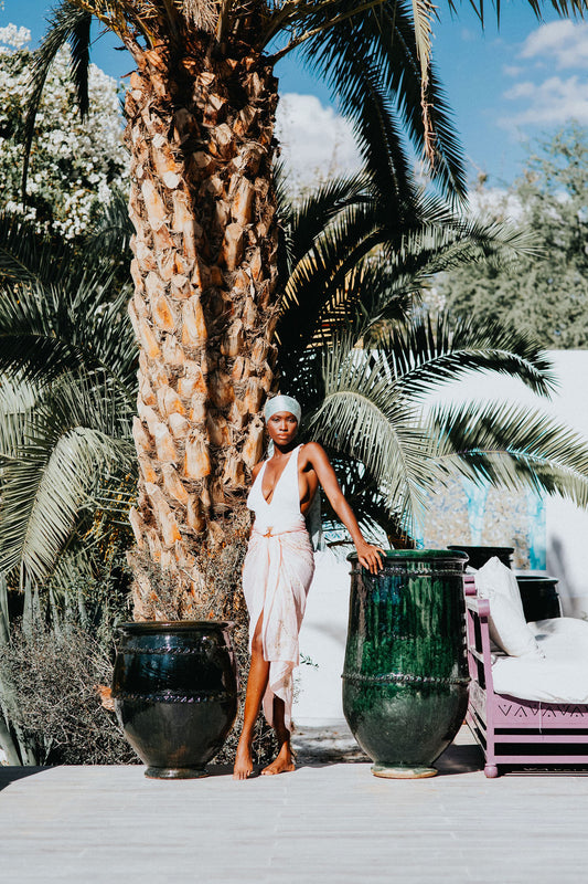 Pale pink sequin sarong