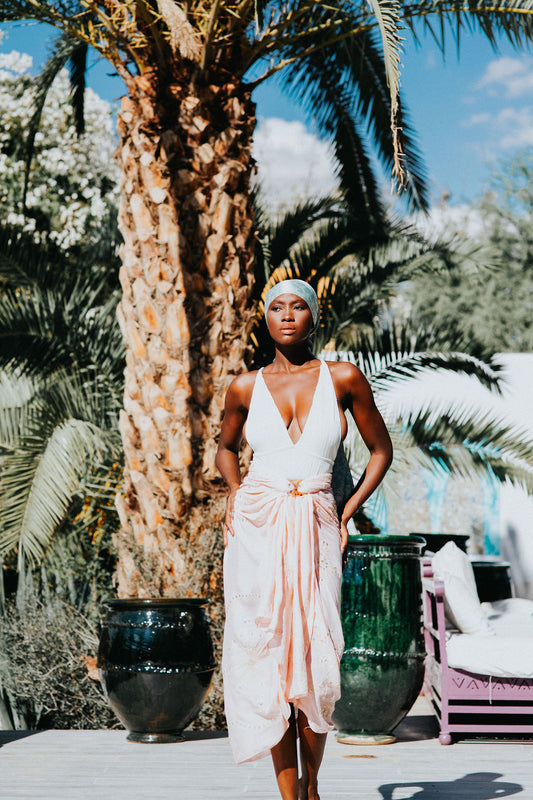 Pale pink sequin sarong