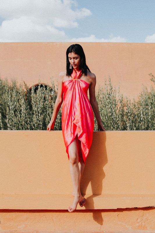 Fruit salad - Pink and coral SILK   NEW