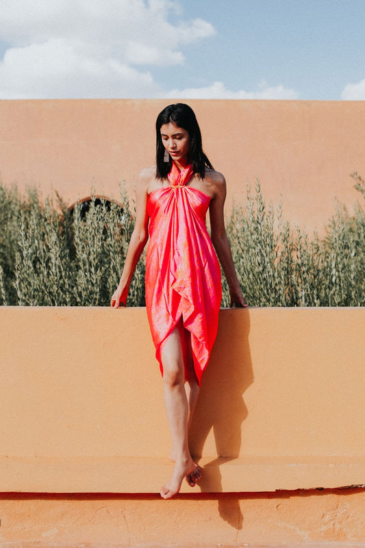 Fruit salad - Pink and coral SILK   NEW