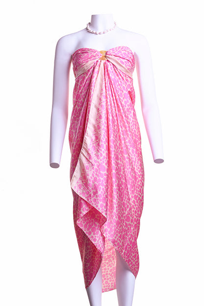 Pink on Oyster pink luxurious silk sarong/scarf
