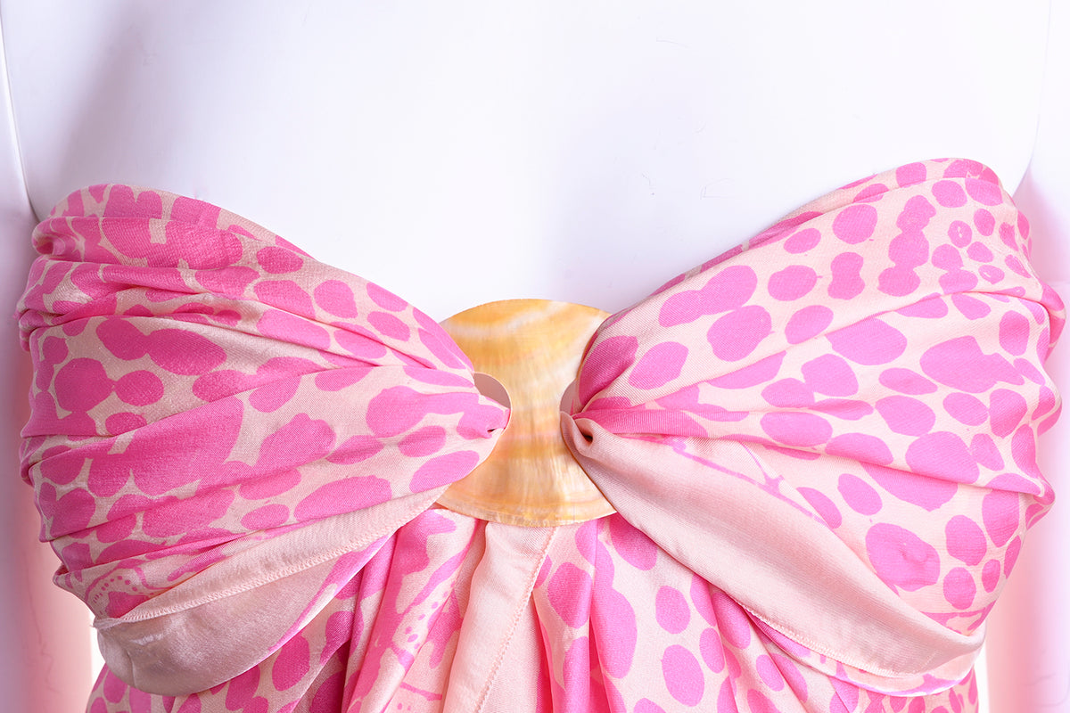 Pink on Oyster pink luxurious silk sarong/scarf