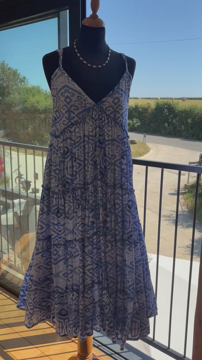 Strappy sun dress longer  ( available in 5 colours)