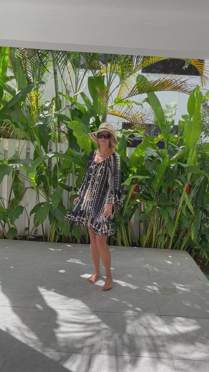 sequin dress ( Ibiza)   - Tye dye  black and gold s/m or m/l