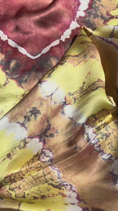 Tye dye SILK sarong  with colours of sand and sun  'Golden sunset'- 'Limited Edition'