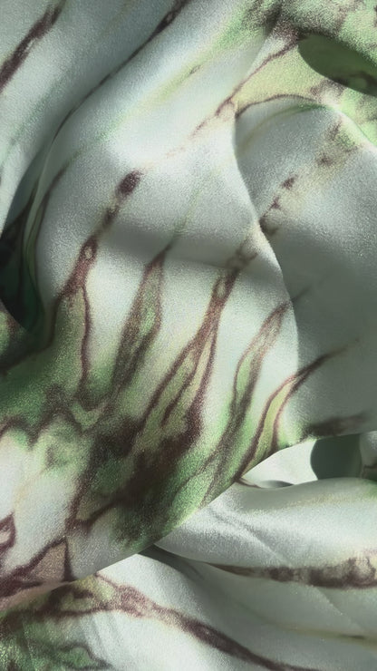 Tye dye soft sage mink and cream pure SILK  sarong ' sage & mink whisper '- Limited Edition'