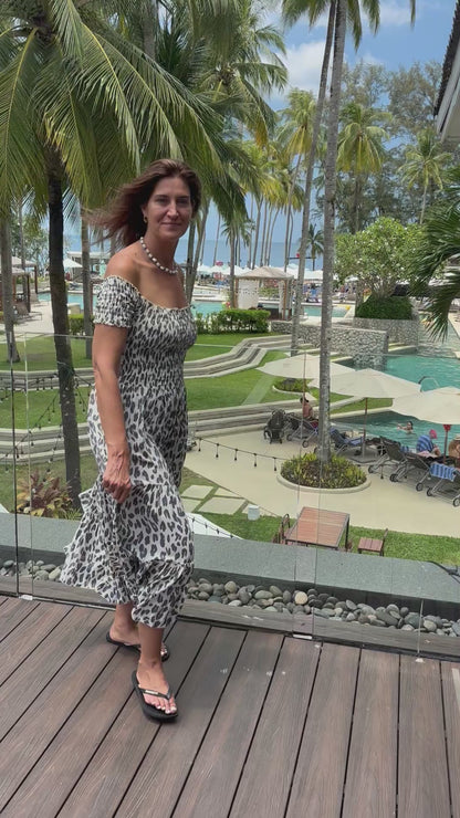 Sun dress ruched bodice on/off shoulders and tiered ruffle skirt 4 colours
