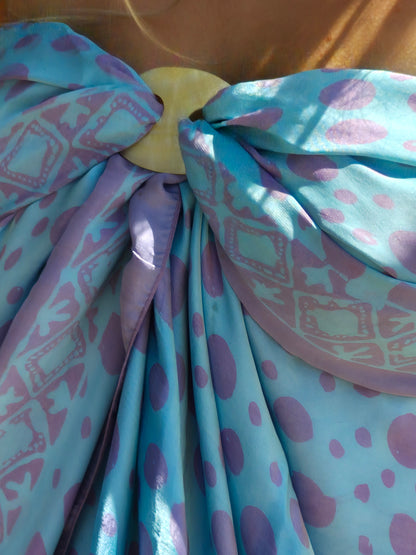 Turquoise and violet silk sarong