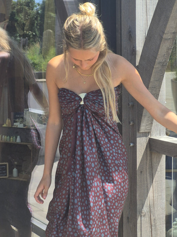 Pewter and Aubergine silk sarong