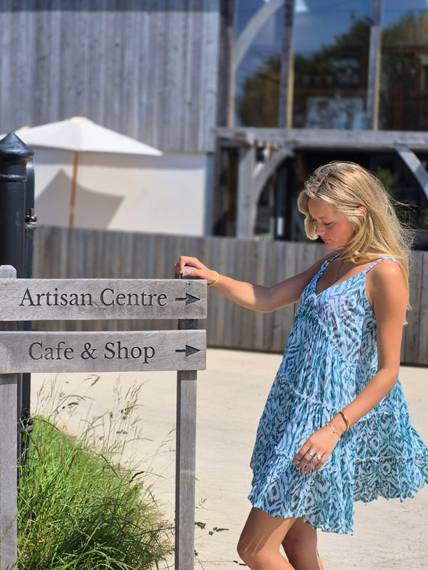 Sun Dresses Ellen Summer Dress - Turquoise and Aqua