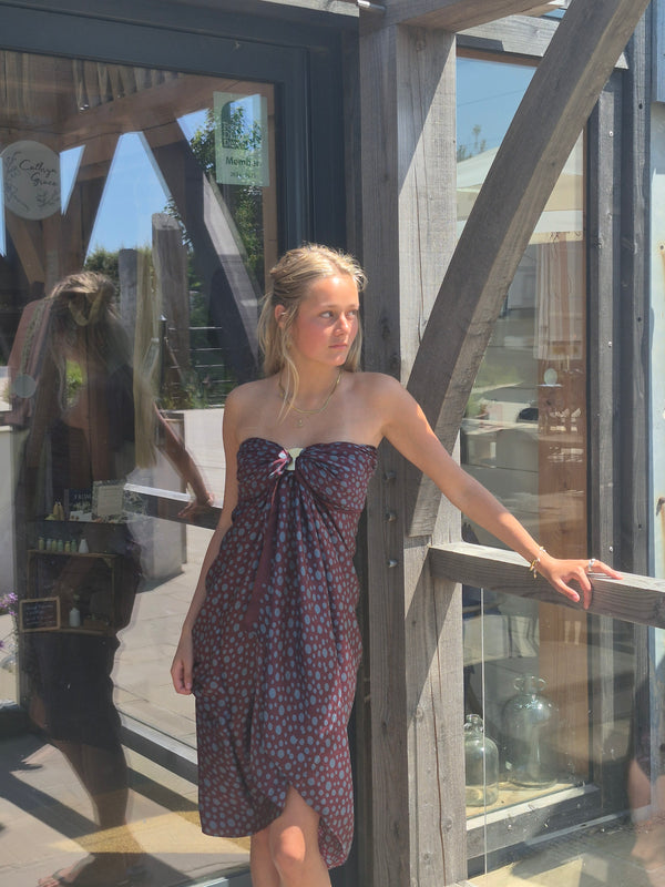 Pewter and Aubergine silk sarong