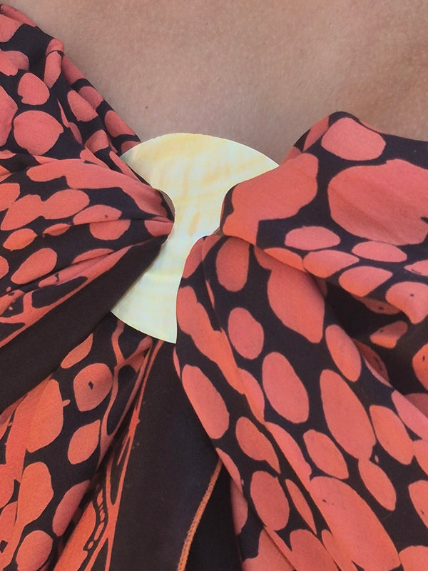 Copper and black silk sarong