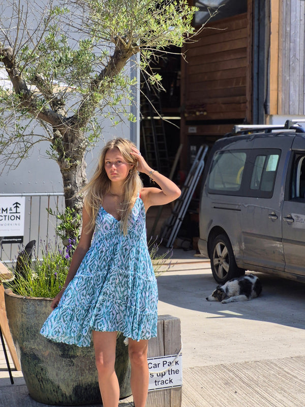 Sun Dresses Ellen Summer Dress - Turquoise and Aqua