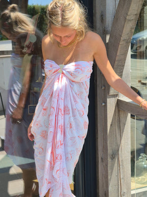 Voile Seashore Sarong - Coral