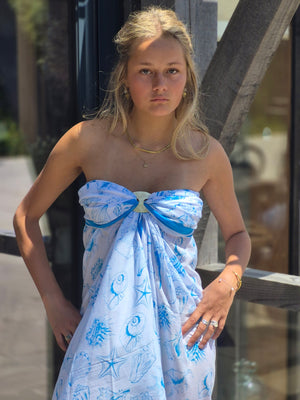 Voile Seashore Sarong - Turquoise