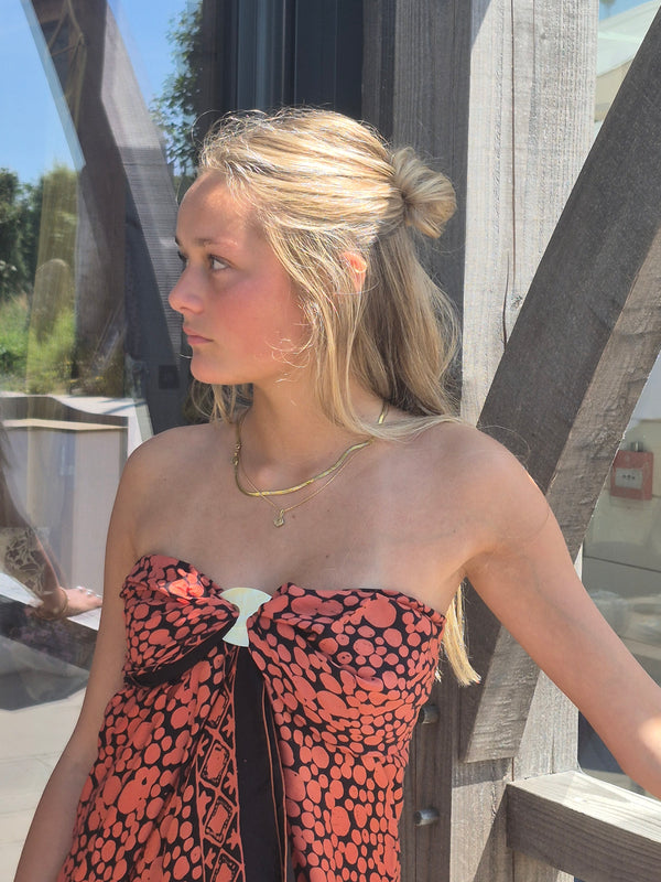 Copper and black silk sarong