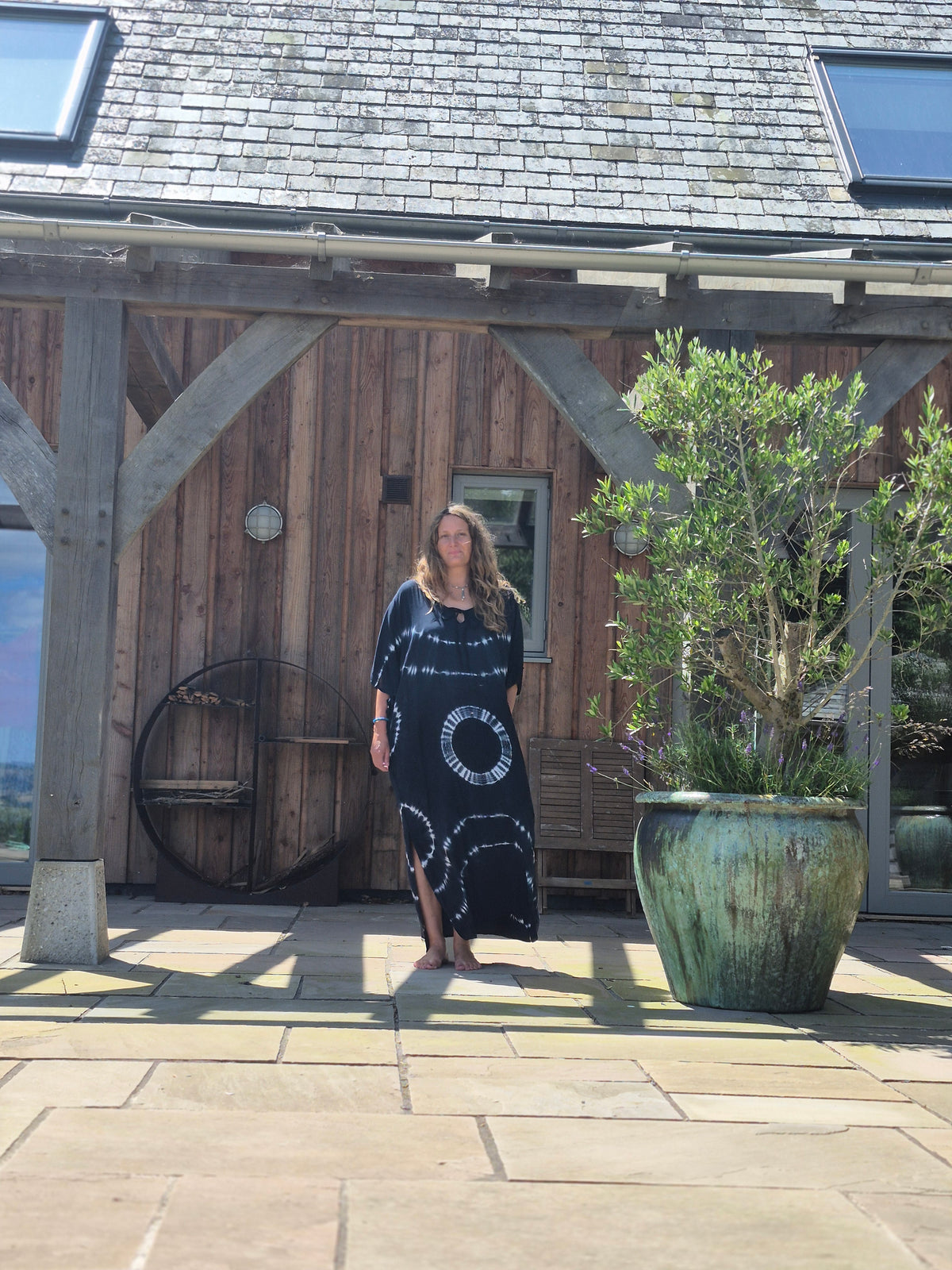 Kaftan maxi,one size, navy and blue loose and cool cover up in softest natural rayon