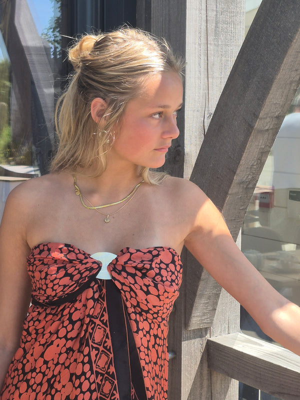 Copper and black silk sarong