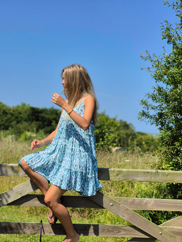 Sun Dresses Ellen Summer Dress - Turquoise and Aqua