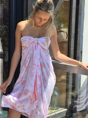 Voile Seashore Sarong - Coral