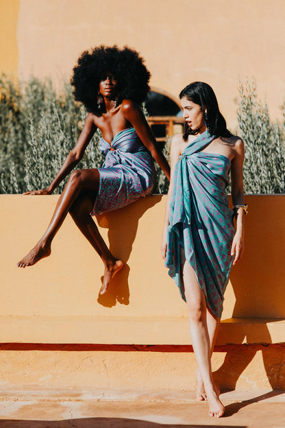 Buhul - Turquoise and lilac - silk (new)