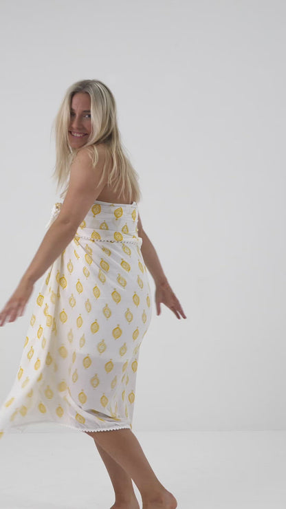 Boho - Golden sand with white - voile