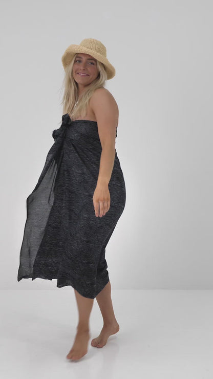 Black  & grey Echo voile ( soft natural cotton)