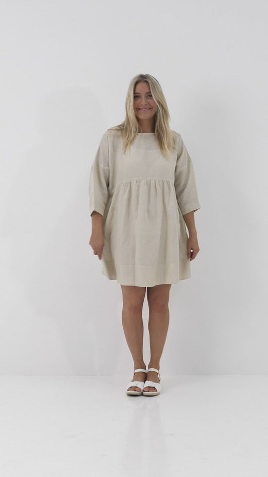 Betty Linen  dress  Pale Taupe