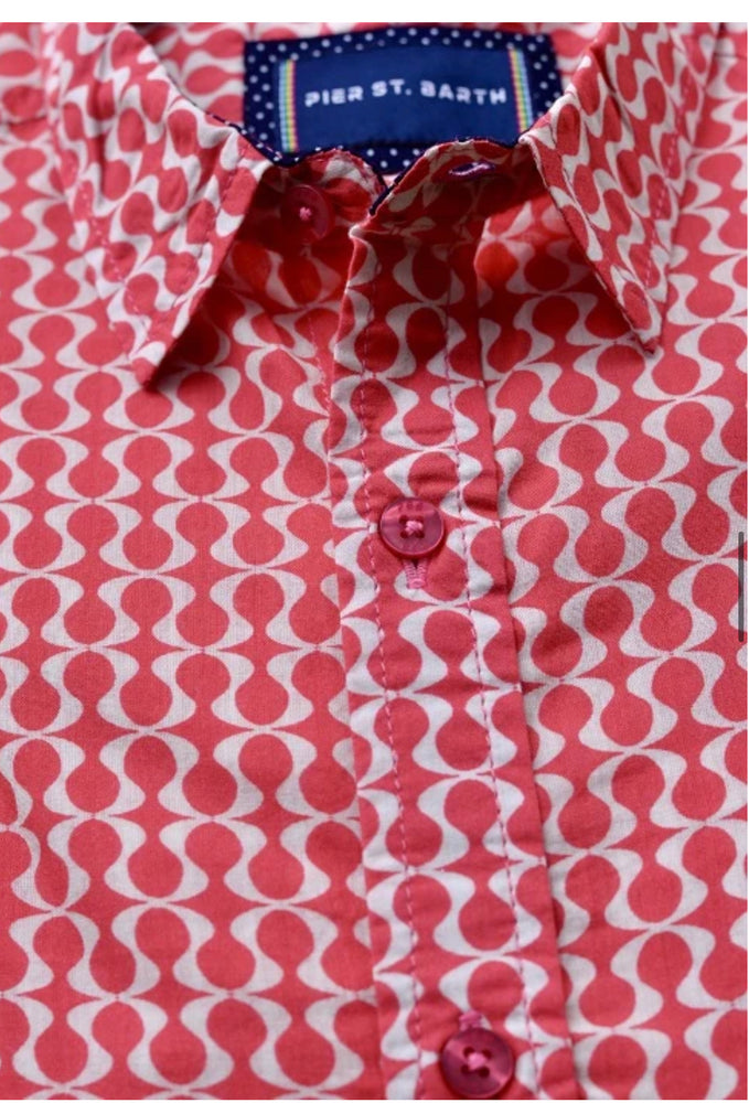 
            
                Load image into Gallery viewer, Men&amp;#39;s Italian cotton voile shirt - Ripple, Coral
            
        