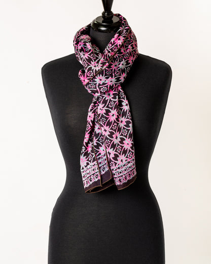 - Black, silver & pink - silk - Buhul