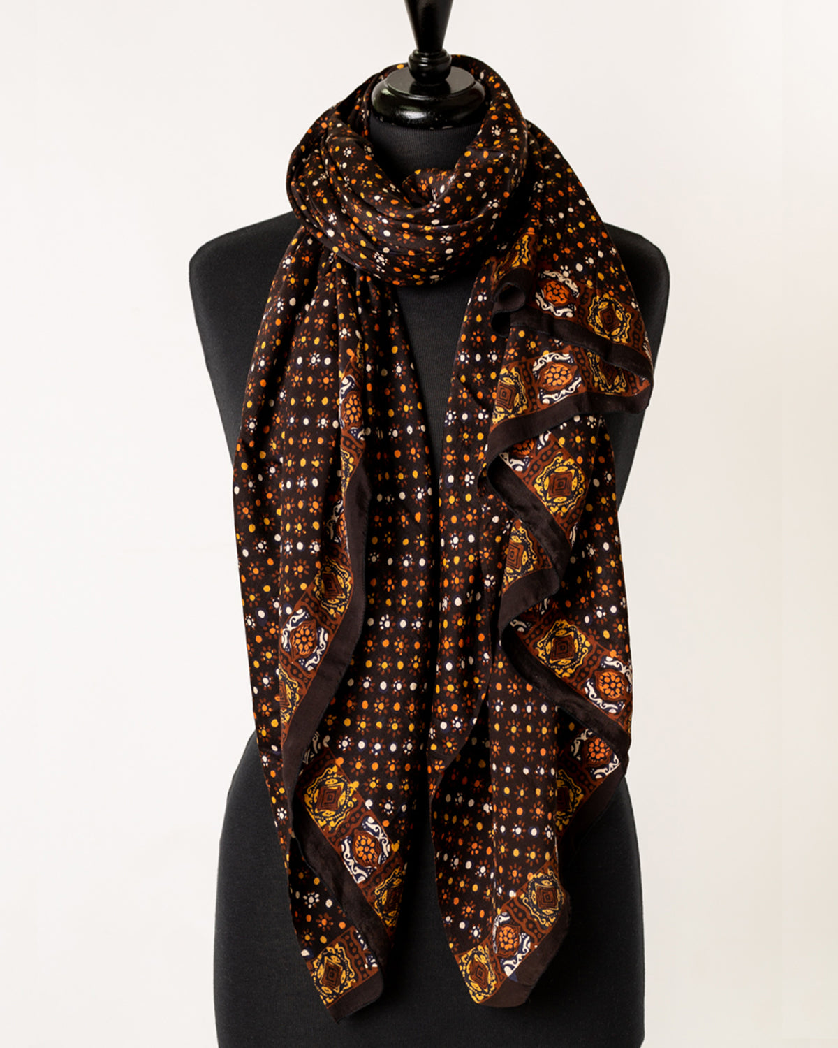 Black, copper & brass - silk