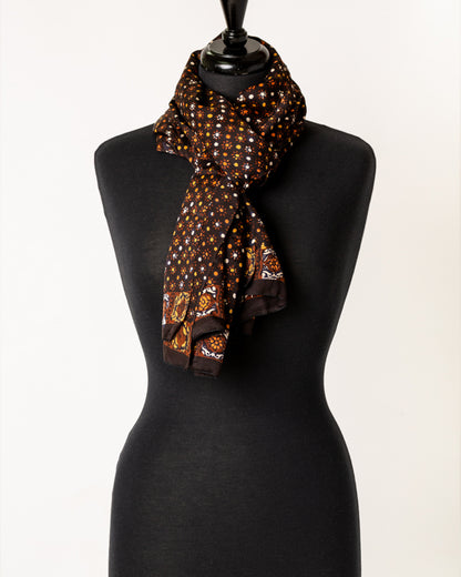 Black, copper & brass - silk