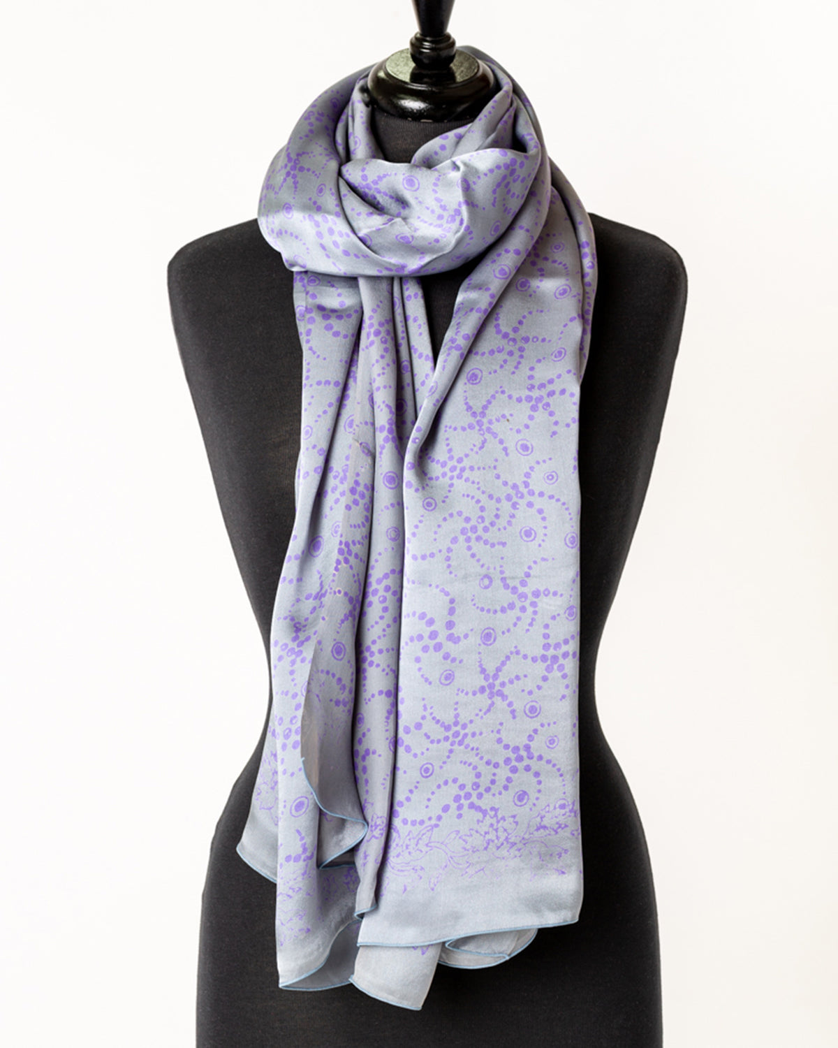 Starfish lavender and silver grey - silk