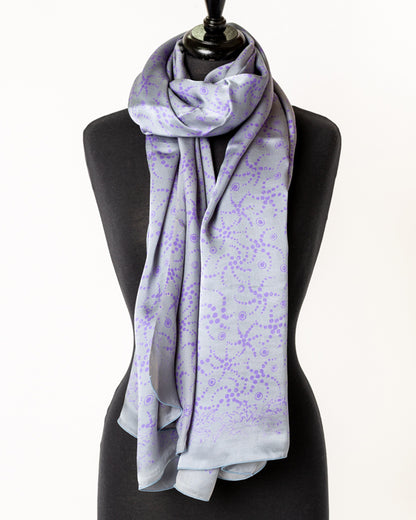 Starfish lavender and silver grey - silk