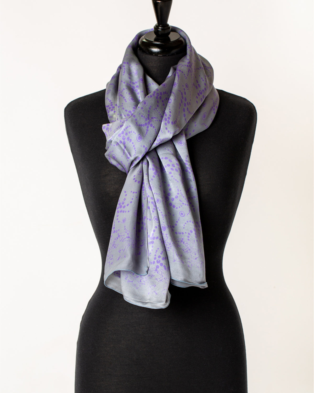 Starfish lavender and silver grey - silk