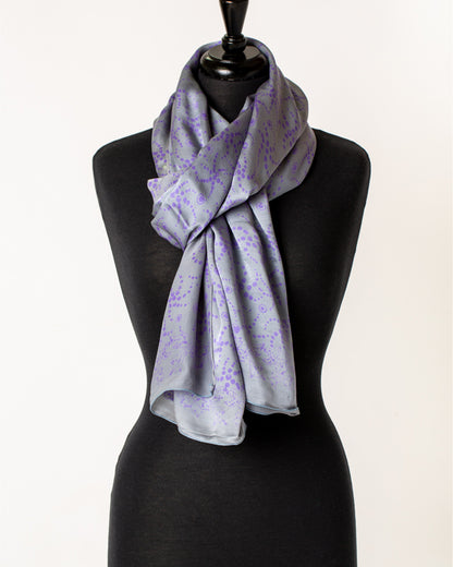 Starfish lavender and silver grey - silk