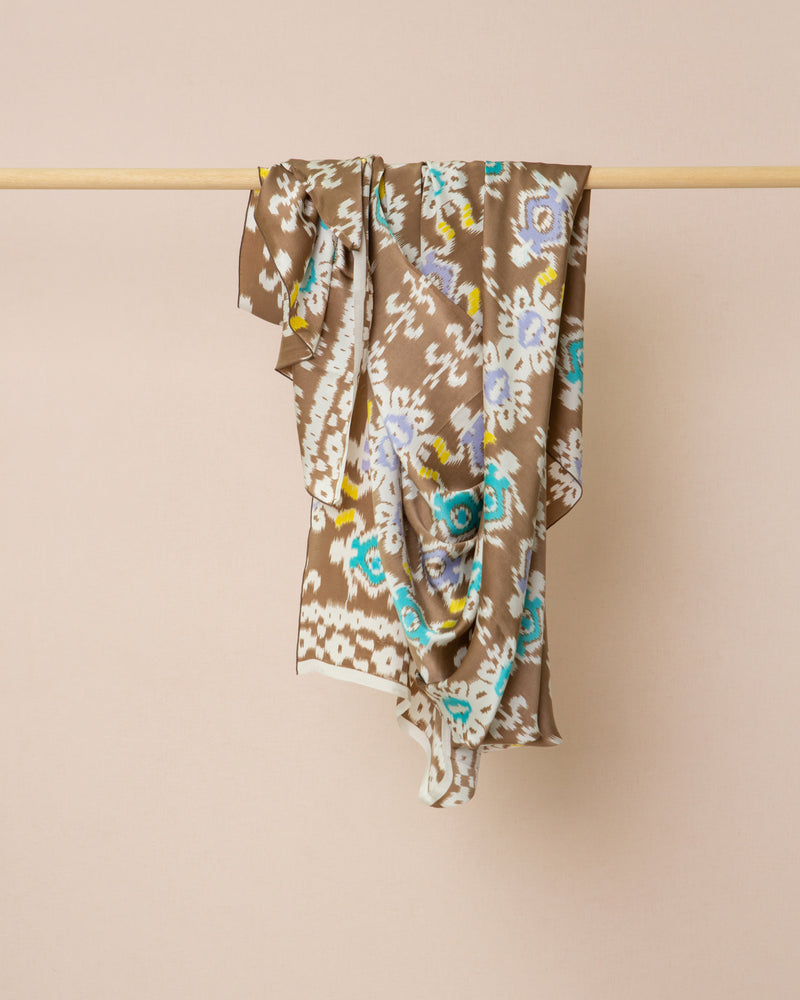 Ikat print silk sarong and scarf