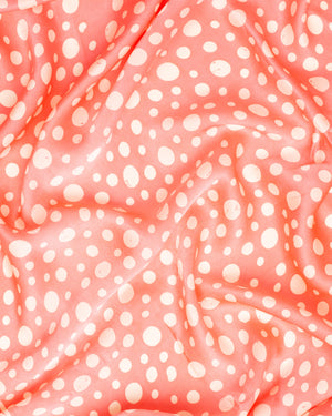 Geometric print salmon pink silk sarong and scarf