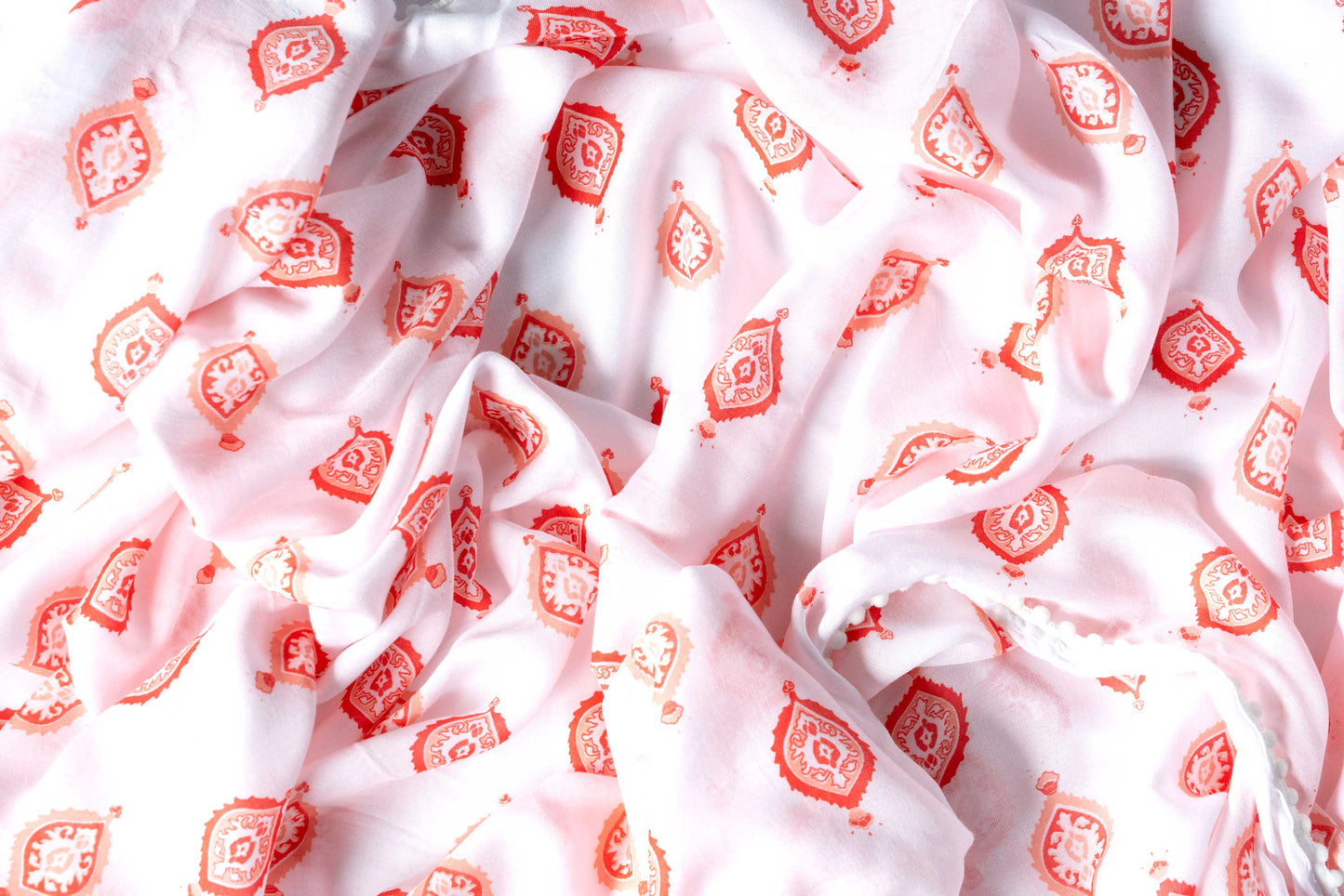 Boho - Watermelon & white -  voile