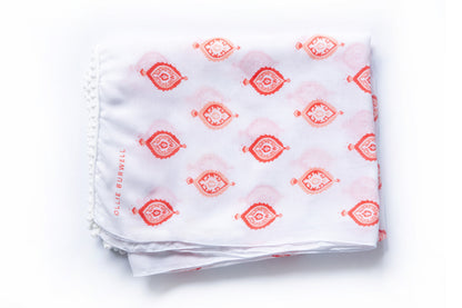 Boho - Watermelon & white -  voile