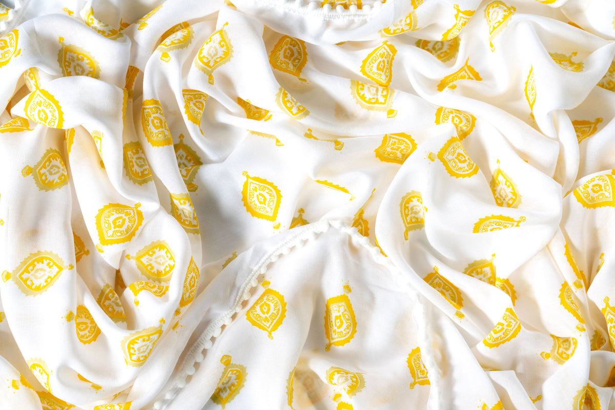 Boho - Golden sand with white - voile